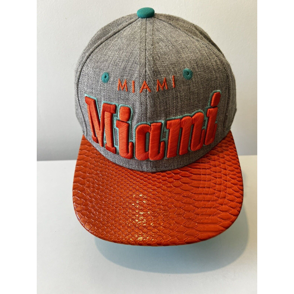 Miami Hat Gator Bill SnapBack Collectors Edition Grey And Orange